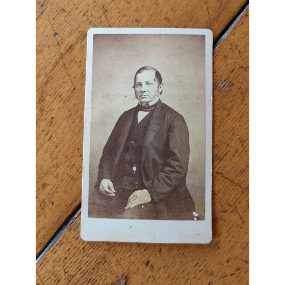 Antique Cabinet Card Man Photo 1800s Victorian Portrait Unframed Sepia 4x2.5